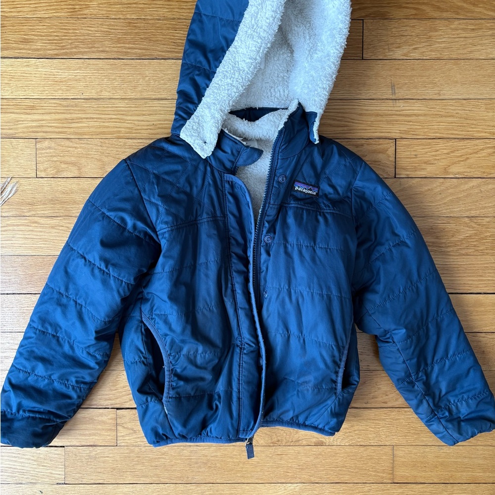 Patagonia Reversible Blue & White Sherpa Jacket